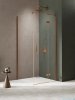 New Trendy Nesta Copper Brushed kabina 80x110x200 cm prawa wspornik równoległy miedź szczotkowana/szkło przejrzyste K-4624